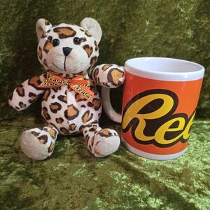 REESE'S Peanut Butter Cup Coffee/ Tea/ Chocolate Mug by:Galerie  W/ Teddy Bear